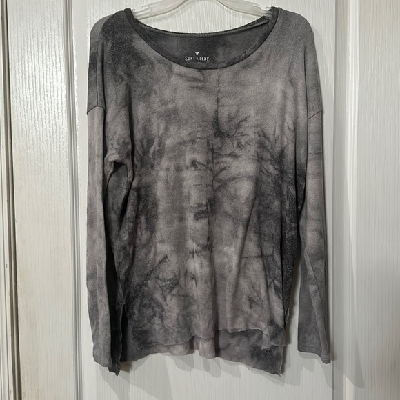 American eagle outfitters Soft and sexy plush Sz M gray marbled l/s top - Picture 1 of 6